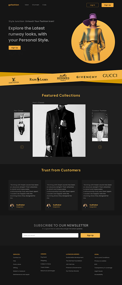 Go Fashion Landing Page - UI Design design graphic design ui web web design