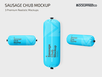 Sausage Chub Mockup PSD Template Set food mock up mock ups mockup mockups packaging photoshop premium product psd sausage sausage chub template templates