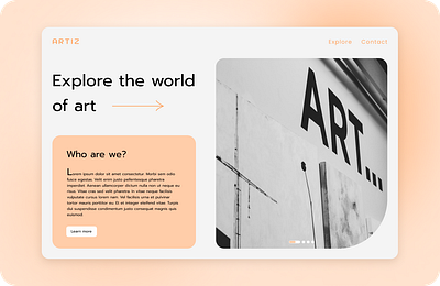 ARTIZ Landing Page design ui ux web design