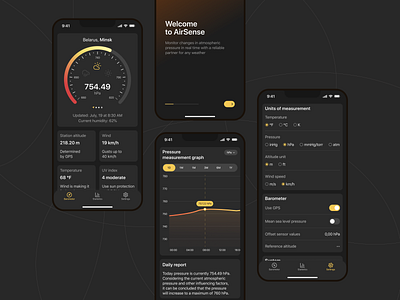 AirSense - Barometer app app application barometer clean design interface ios measurement mobile ui ux