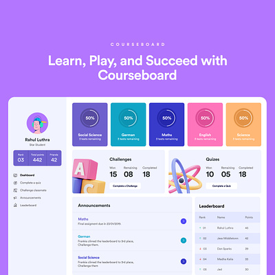 Mini UX Case Study | Education Dashboard 3d app branding dashboard design graphic design illustration ui uiux ux web design