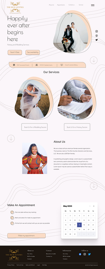 Wedding service branding design graphic design illustration landing page minimal design page design ui vector webpage website