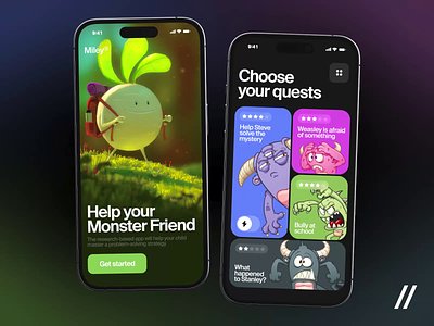 Mental Health Mobile App iOS android animation app app design dashboard design for kids ios mental health mental health app mobile mobile design motion graphics quest therapy ui ux