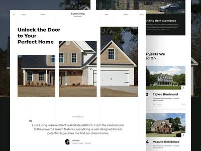 Luxe Living - Real Estate Landing page landing page property property website real estate real estate agency real estate landing page residence uiux web design website