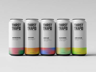 Thirst Trap Water brand identity branding can design design drinks gradient graphic design logo minimalism packaging design visual identity water