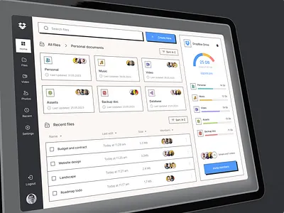 Cloud Storage Dashboard cloud computing cloud dashboard cloud storage cloud storage dashboard dashboard file management file manager file sharing files google drive online storage platform saas storage drive storage kit storagemanagement ui design uiux user interface web app