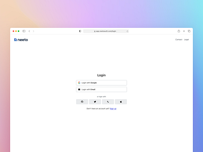 Minimal Login Page - neeto design email google login minimal neeto product ui ux