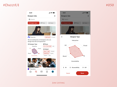 Daily UI 050 job listing 050 app branding dailyui design graphic design ios job joblisting recruit ui ux vector