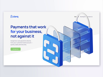 Clerq landing animation 3d animation design graphic design illustration render ui web