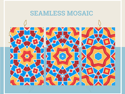 Seamless Pattern Mosaic Surfaces And Wall Art - Bundle of 6 arab home decor customizable art design illustration mosaic decor mosaic digital downloads mosaic murals mosaic prints seamless patterns