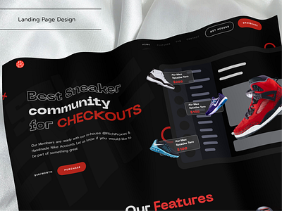 SalFNF Landing Page best black branding cards checkouts clean community darktheme design discord landingpage modernui nike red shoes sleek sneaker ui uiux ux