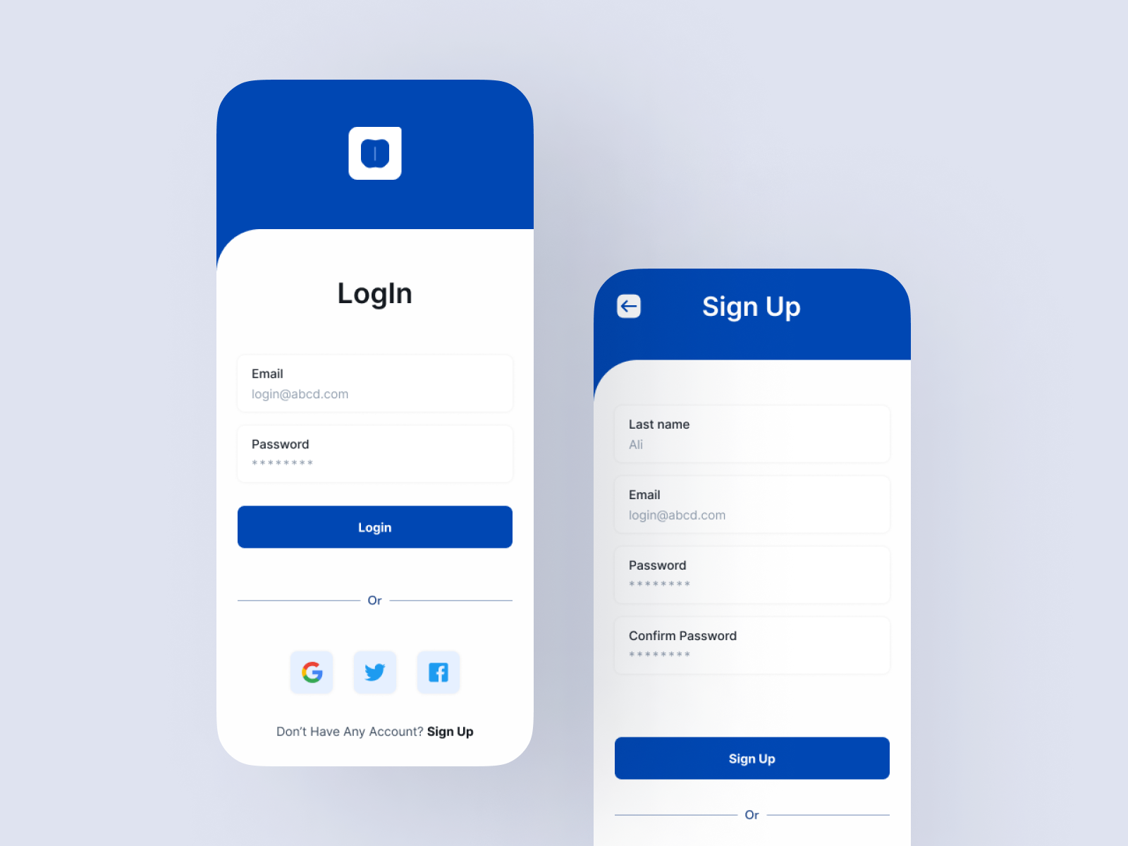 Mobile App Login/Sign Up UI Design. by Marzanur Rahman Maher on Dribbble