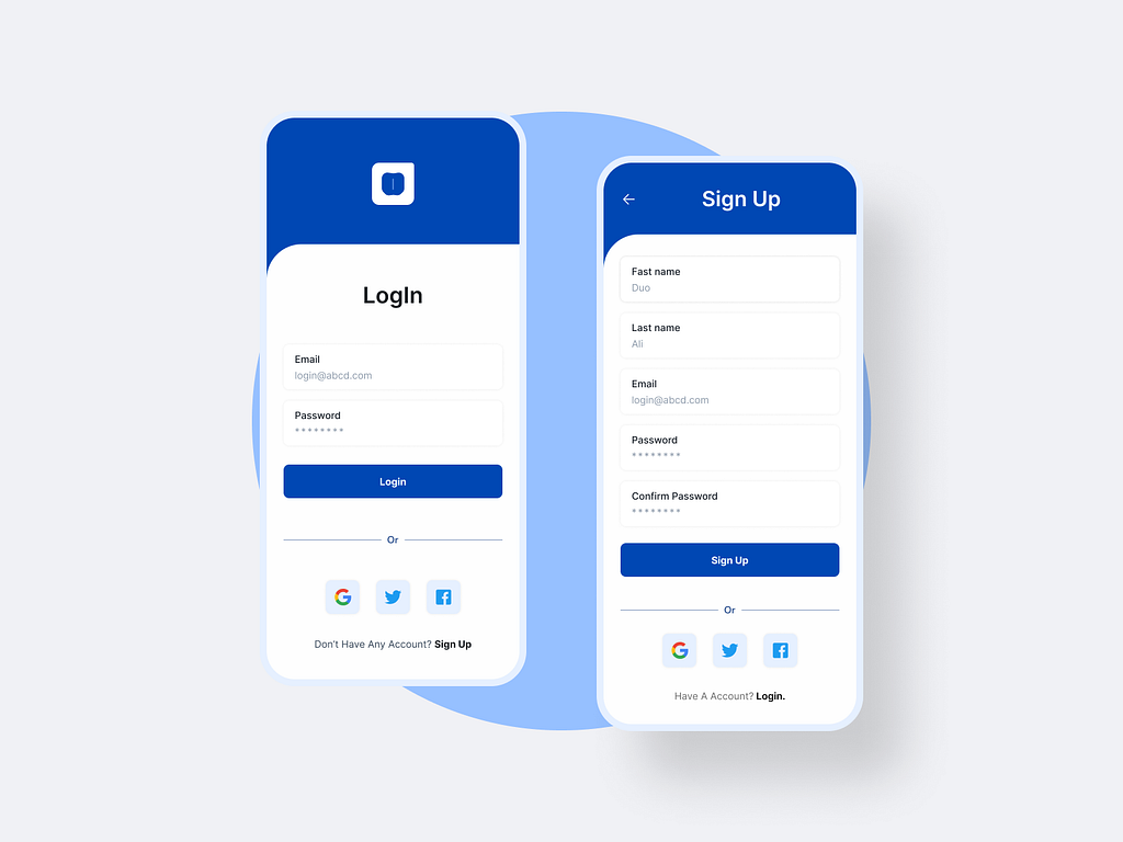 Mobile App Login/Sign Up UI Design. by Marzanur Rahman Maher on Dribbble