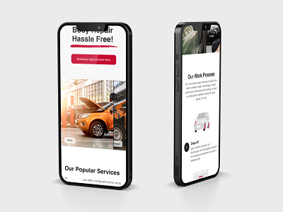 Extra Mile - Responsive Design auto body clean design figma red redesign repair responsive shop simple ui website