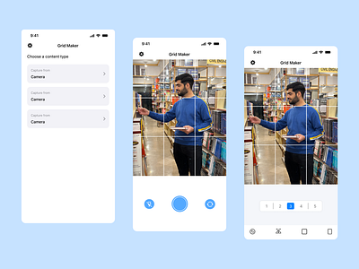 Grid Maker Mobile App clean collage collage maker college grid grid maker insta story maker instagram instagram grid layout minimalist mobile photo editor ui ux