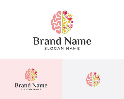 Brain Flower Logo brain branding color design feminin flower graphic design health illustration intelligence logo medical mental neuro neuro therapy psychology therapy vector