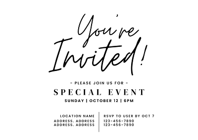 Simple Invitation Card Design branding cards design event graphic design handwritten illustration invitation invited logo minimal special vector