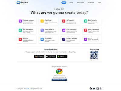 ProChat branding coding programming reactjs saas ui