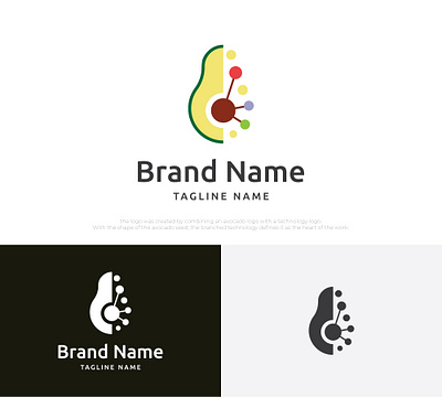 Avocado Technology Logo branding design education fresh fruit graphic design health illustration it logo relationships. technology vector