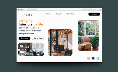 Interior Design Company Web Site Design: Landing Page UI branding browser design graphic design interface ios logo site typography ui uiux user experience user interface ux uxui vector web web design website website design