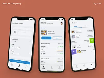 35/90 | Medicine Management App app app design dashboard design medicine app ui ux