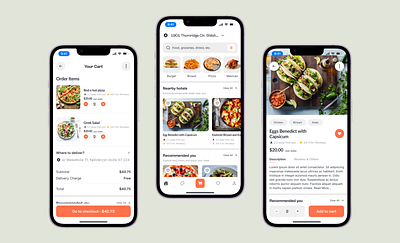Food Order Process app design figma food delivery app graphic design mobile app ui restuarents ui