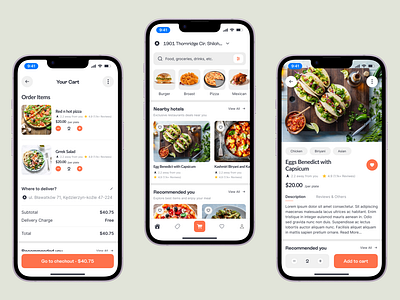 Food Order Process app design figma food delivery app graphic design mobile app ui restuarents ui