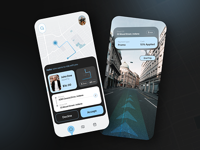 Ride Share App UI Design 🚗 app design booking app booking taxi car sharing driver gps light theme location mobile app mobile app design passenger payment gateway promo codes ride booking ride share ride sharing app ride tracking app taxi taxi booking app uiux