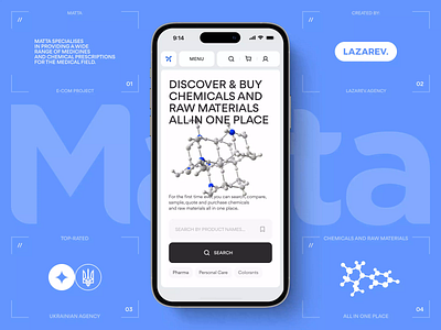 Mobile design for a B2B chemical products e-commerce | Lazarev. adaptation animation app b2b category chemical design ecommerce home interactive ios marketplace mobile mobile app mobile market motion graphics platform scroll ui ux
