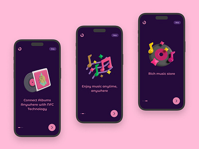 Bandina Music Project design illustration interface music app pink ui