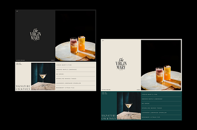 The Virgin Mary Bar branding cocktail design homepage landing page minimal ui ux webdesign website