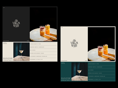 The Virgin Mary Bar branding cocktail design homepage landing page minimal ui ux webdesign website