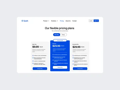 Pricing Plans - UI Design app app design component component design design design system figma icon iconography interface landing page minimalist plan pricing pricing plan ui ui design web design