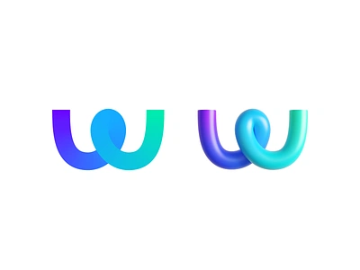 Loop W Logo from 2D to 3D (Sold) app brand identity branding cinema4d depth volume endless for sale unused buy gradient infinite lettermark logo mark symbol icon mihai dolganiuc design modern path sculpture strong bold tech technology type vibrant web3