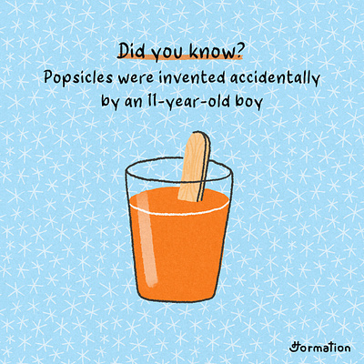 Popsicles were invented accidentally by an 11-year-old boy cartoon did you know digital art digital illustration drawing fact fun fact ice cream illustration invention popsicle procreate sweet winter