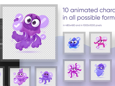 Animated Evolution: A Journey of Transformation Vol.1 after effects animated character set animation app character character set characters design evolution evolution characters graphic design illustration motion graphics ui ux