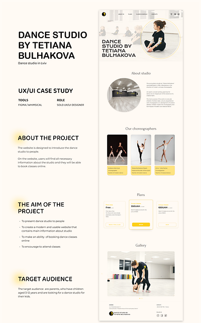 UI/UX case study. Dance studio design case study design landing landingpage price schedule ui ui design uiux design web web designer webdesign