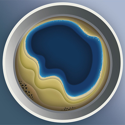 Lake inside coffee cap design graphic design illustration vector