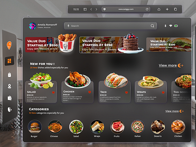 Spatial UI Design: Apple Vision Pro- swiggy apple vision pro apps design branding creative design design inspiration food foodappui interface modern product design spatial ui design swiggy ui uiux user interface design ux design vision pro vision pro ui website