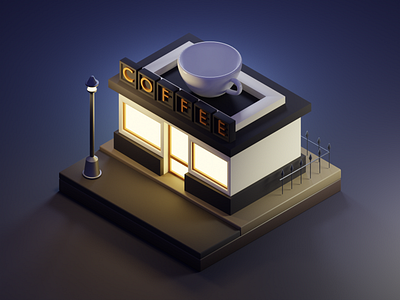 3D Coffee shop 3d 3d coffee shop 3d house 3d shop blender graphic design shop