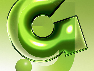 letter g glass typography in green 3d animation design effect font free freefont g glass green letterg logo monochrom motion graphics new render tarafa type typography ui