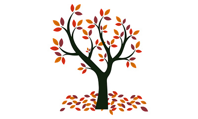 Autumn Tree Leaves Vector Illustration autumn design illustration leaves t shirt t shirt design tree typography vector world