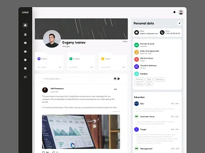 Employee card branding design minimalism ui ux uxui web