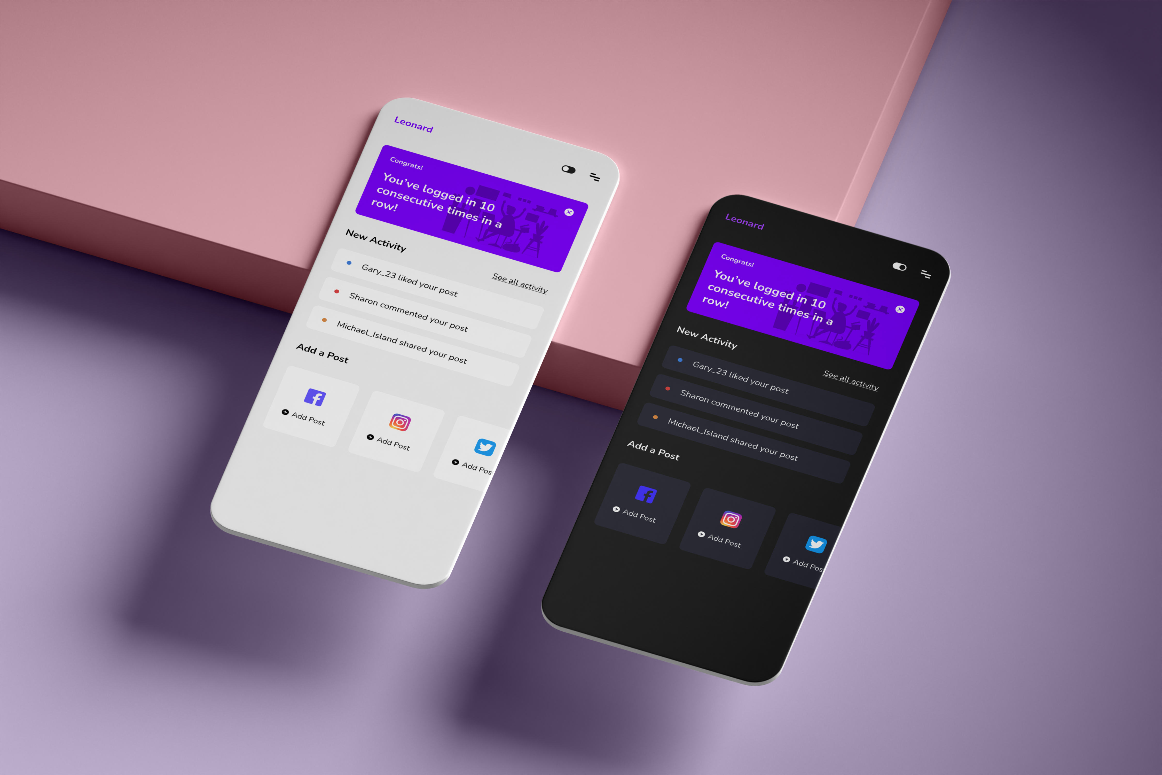 Light Mode/Dark Mode app dark mode design figma graphic design light mode switch ui ux