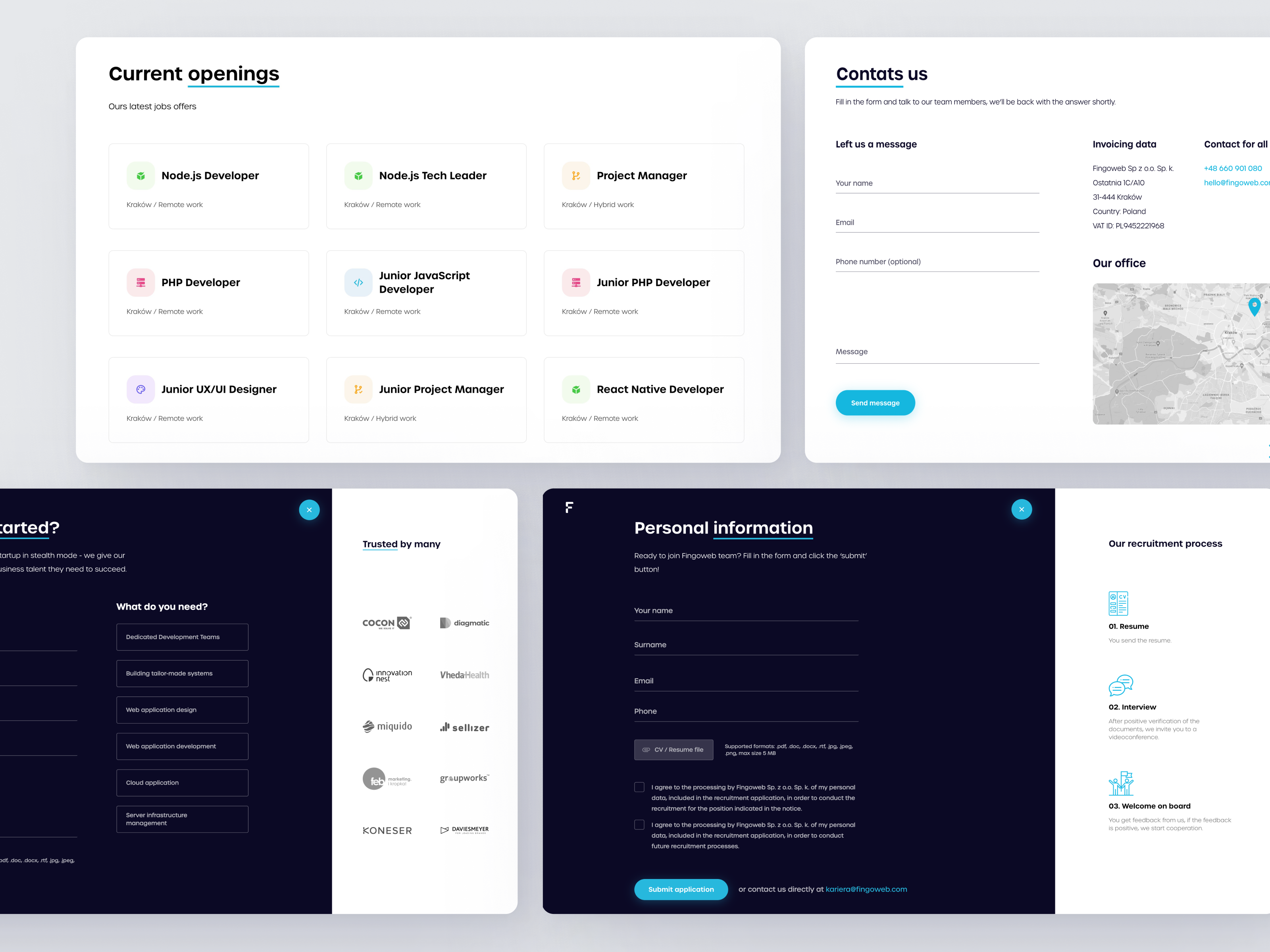 Fingoweb - Software House contact design form openings partner redesign software ui ux web website