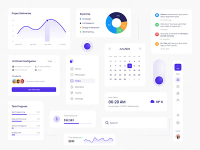 Dashboard UI Elements 3d agency appealing branding color concise dashboard design elements gotoinc graphic design illustration information logo overlay time ui vector visually