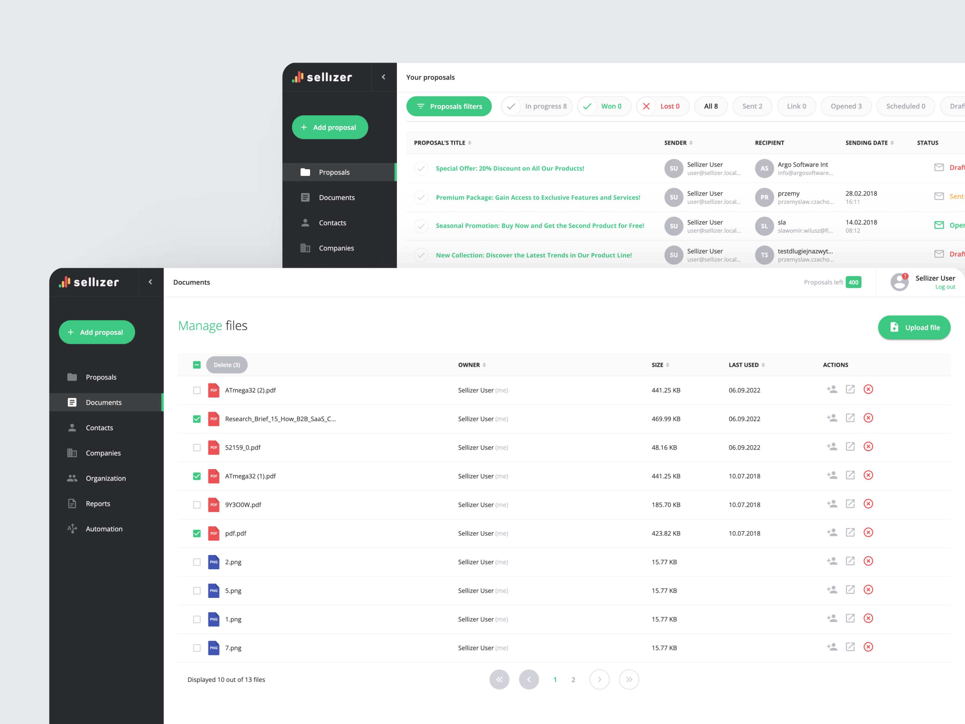 Sellizer - from branding to SaaS design admin animation app application dashboard design list offer saas sidebar system table tool ui ux web