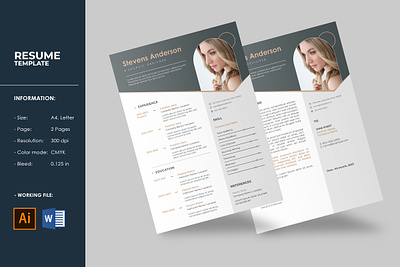 Professional Resume Template a4 resume clean creative cv design cv template minimal modern resume professional resume word resume