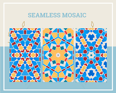 Seamless Pattern Mosaic Surfaces And Wall Art - Bundle of 6 arab home decor customizable art mosaic decor mosaic digital downloads mosaic murals mosaic prints seamless patterns