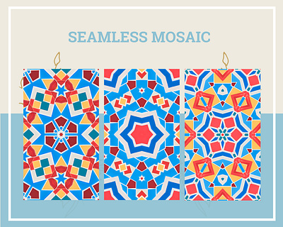 Seamless Pattern Mosaic Surfaces And Wall Art - Bundle of 6 arab home decor customizable art design mosaic decor mosaic digital downloads mosaic murals mosaic prints seamless patterns